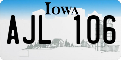 IA license plate AJL106