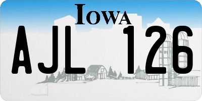 IA license plate AJL126