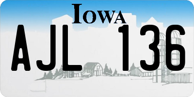 IA license plate AJL136