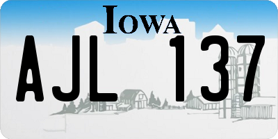 IA license plate AJL137