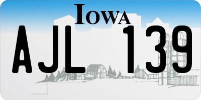 IA license plate AJL139