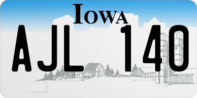 IA license plate AJL140