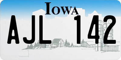 IA license plate AJL142