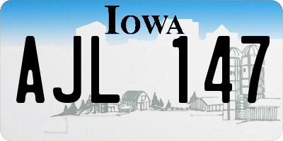 IA license plate AJL147