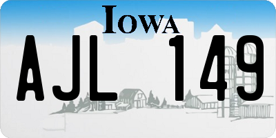 IA license plate AJL149