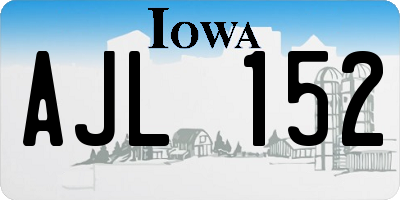 IA license plate AJL152