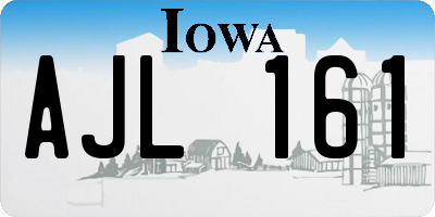 IA license plate AJL161