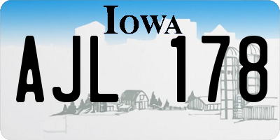 IA license plate AJL178