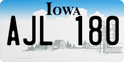 IA license plate AJL180