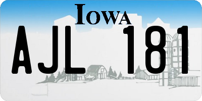 IA license plate AJL181