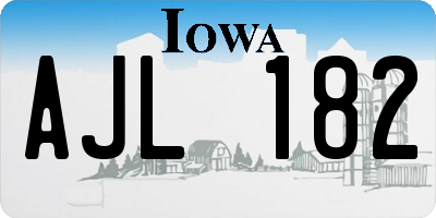 IA license plate AJL182