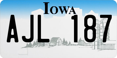 IA license plate AJL187