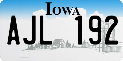 IA license plate AJL192