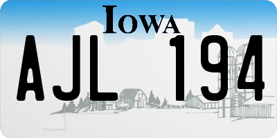 IA license plate AJL194
