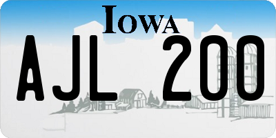 IA license plate AJL200