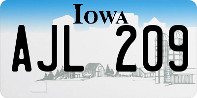 IA license plate AJL209