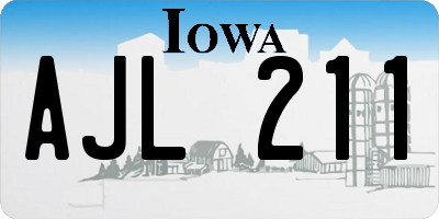 IA license plate AJL211