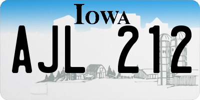 IA license plate AJL212