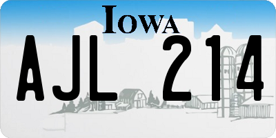 IA license plate AJL214