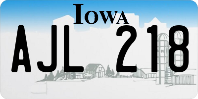 IA license plate AJL218
