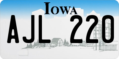 IA license plate AJL220