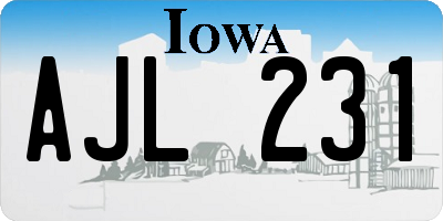 IA license plate AJL231