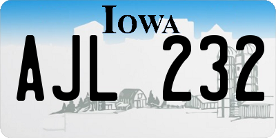 IA license plate AJL232