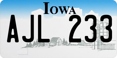 IA license plate AJL233