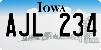IA license plate AJL234