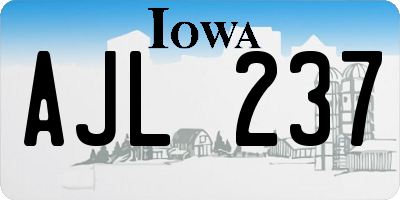 IA license plate AJL237