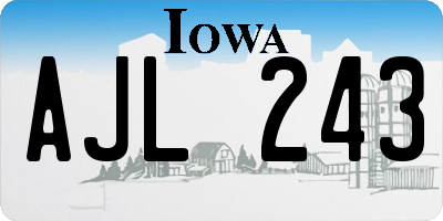IA license plate AJL243
