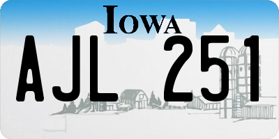 IA license plate AJL251