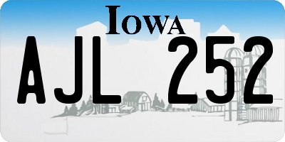 IA license plate AJL252