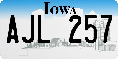 IA license plate AJL257