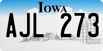IA license plate AJL273