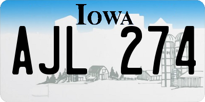 IA license plate AJL274