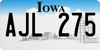 IA license plate AJL275