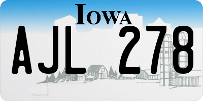 IA license plate AJL278