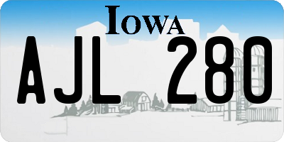 IA license plate AJL280