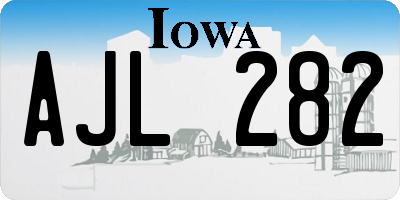 IA license plate AJL282
