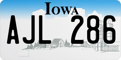 IA license plate AJL286