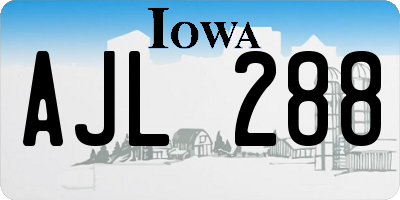 IA license plate AJL288