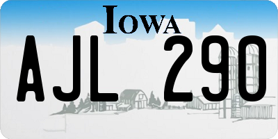 IA license plate AJL290