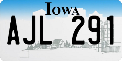 IA license plate AJL291