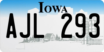 IA license plate AJL293