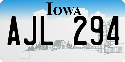 IA license plate AJL294
