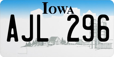 IA license plate AJL296