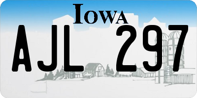 IA license plate AJL297