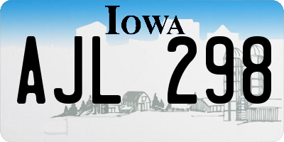 IA license plate AJL298