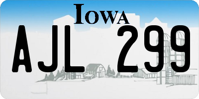IA license plate AJL299